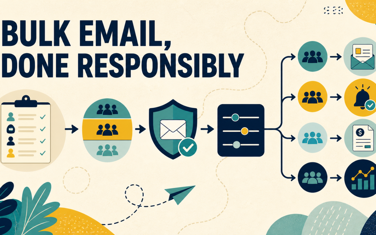 Bulk email South Africa workflow showing audience segmentation, authentication and relevant customer messages