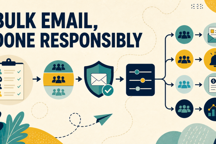 Bulk email South Africa workflow showing audience segmentation, authentication and relevant customer messages