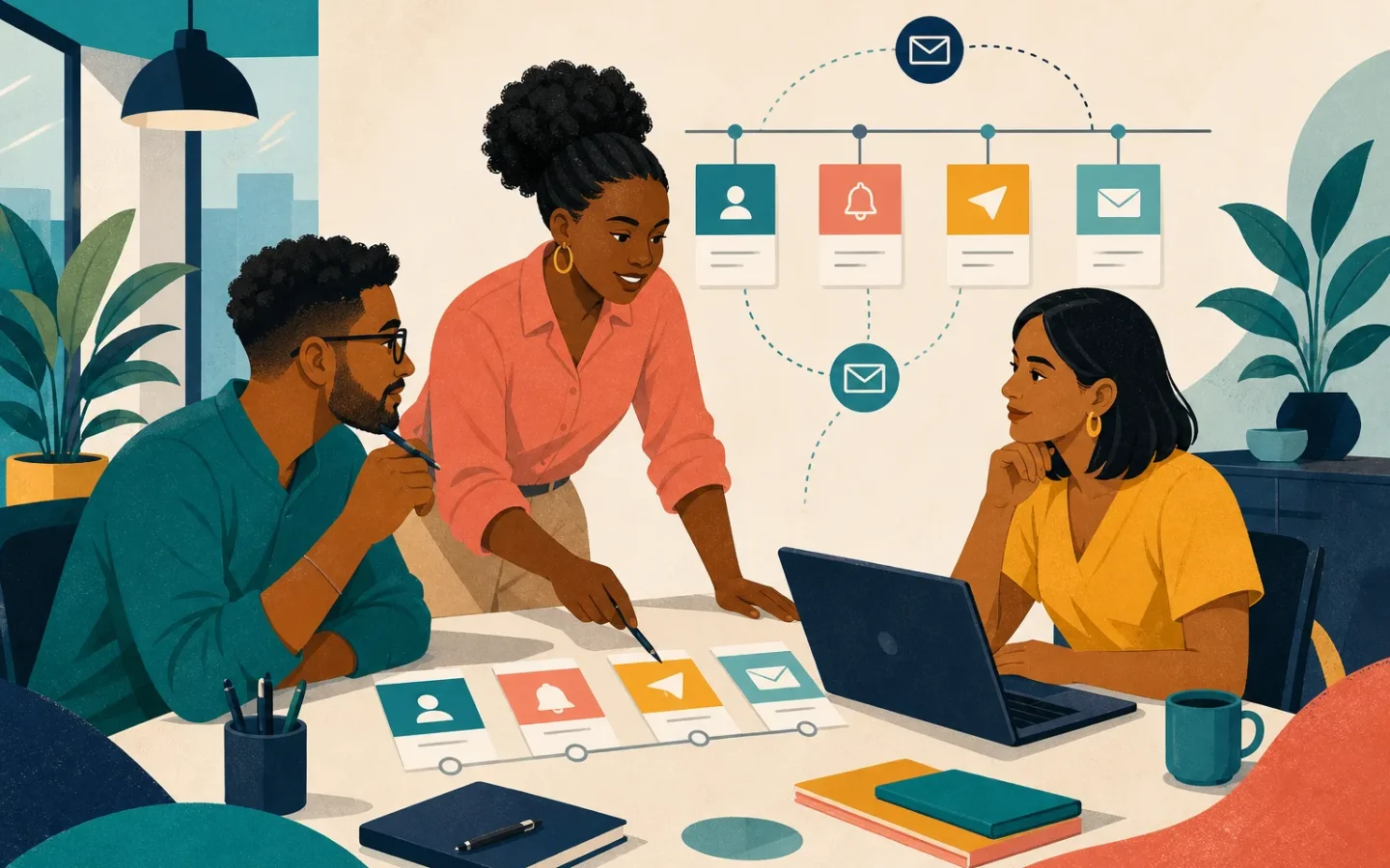 South African team planning customer email automation journeys
